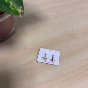PENDIENTES ACERO CRUZ CIRCONITA