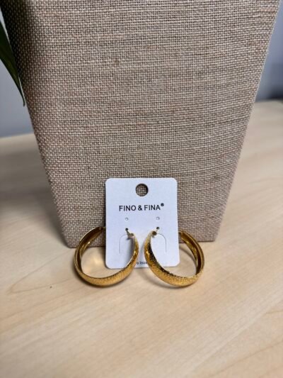 PENDIENTES ACERO DORADO ARO