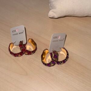 PENDIENTES ACERO CRISTALES COLORES