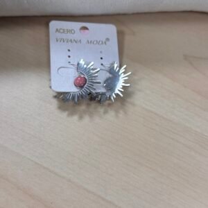 PENDIENTES ACERO DESTELLO Y PIEDRA