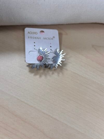 PENDIENTES ACERO DESTELLO Y PIEDRA