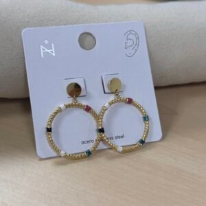 PENDIENTES ACERO AROS COLORES