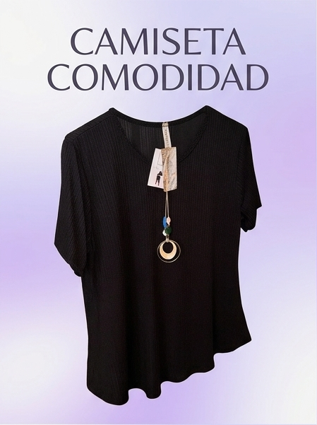 CAMISETA COMODIDAD NEGRA