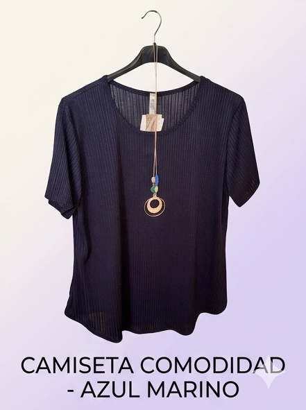 CAMISETA COMODIDAD AZUL MARINO