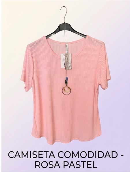 CAMISETA COMODIDAD ROSA